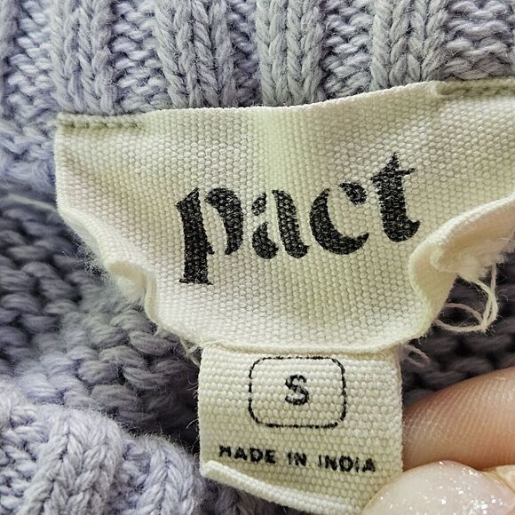 Pact Sweater Womens Small  Purple Lilac Knit Pullover Crewneck Organic Cotton - Picture 6 of 8